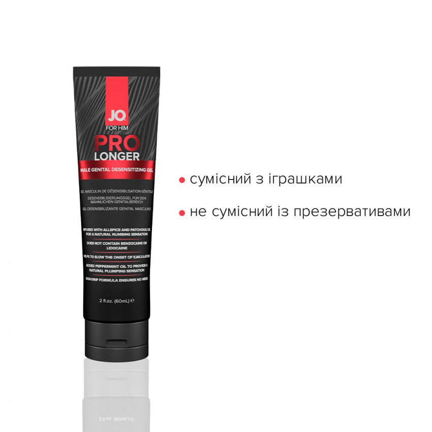 JO Prolonger Gel (60 ml) with peppermint, clove and patchouli oil