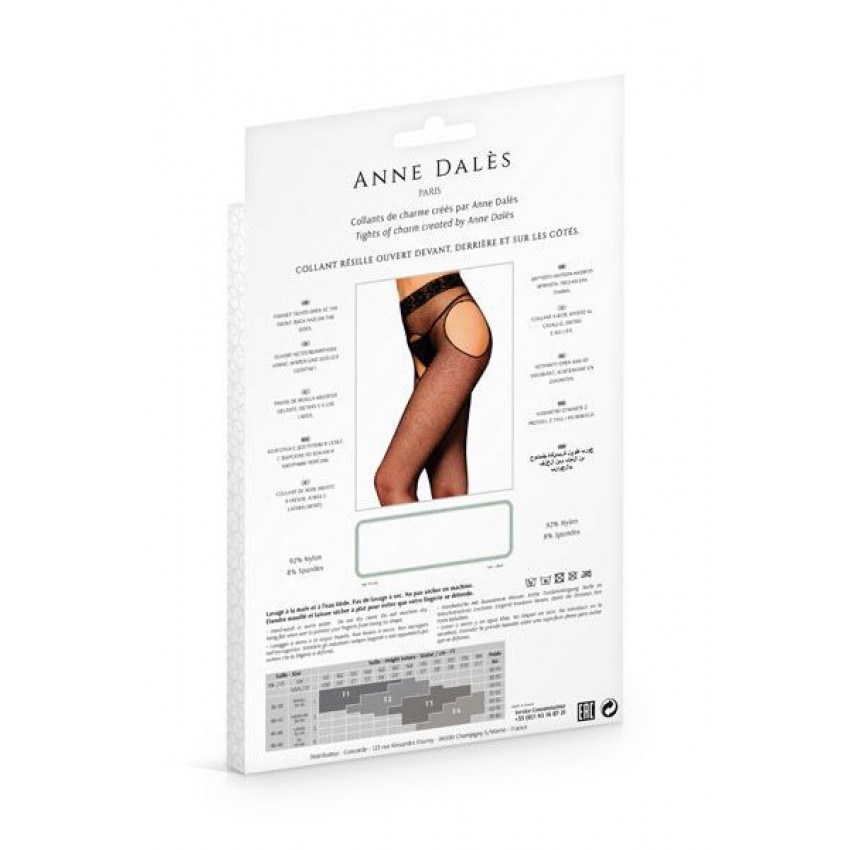 Anne De Ales MORGANE T3 Black Fishnet Tights with Belt Access