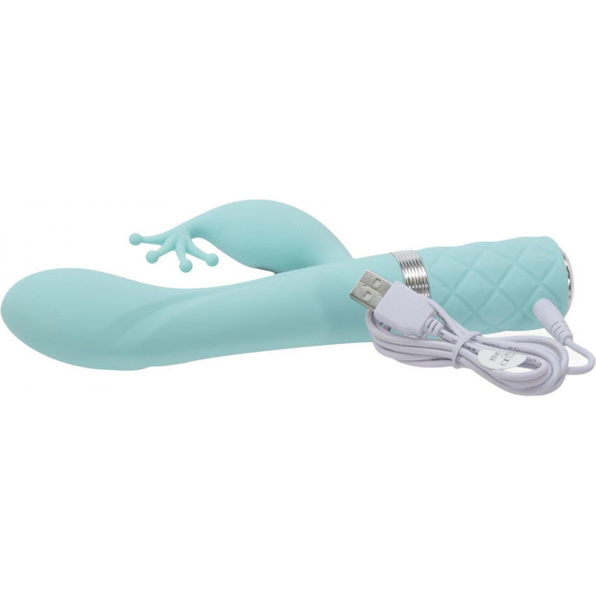 Pillow Talk luxury rabbit vibrator - Kinky Teal with Swarovski crystal, powerful