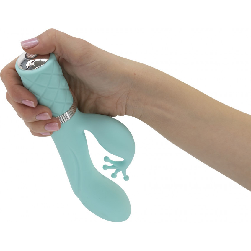 Pillow Talk luxury rabbit vibrator - Kinky Teal with Swarovski crystal, powerful