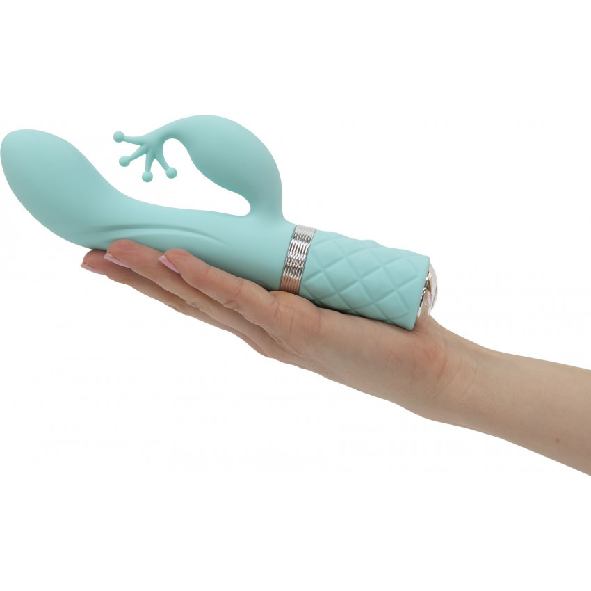 Pillow Talk luxury rabbit vibrator - Kinky Teal with Swarovski crystal, powerful
