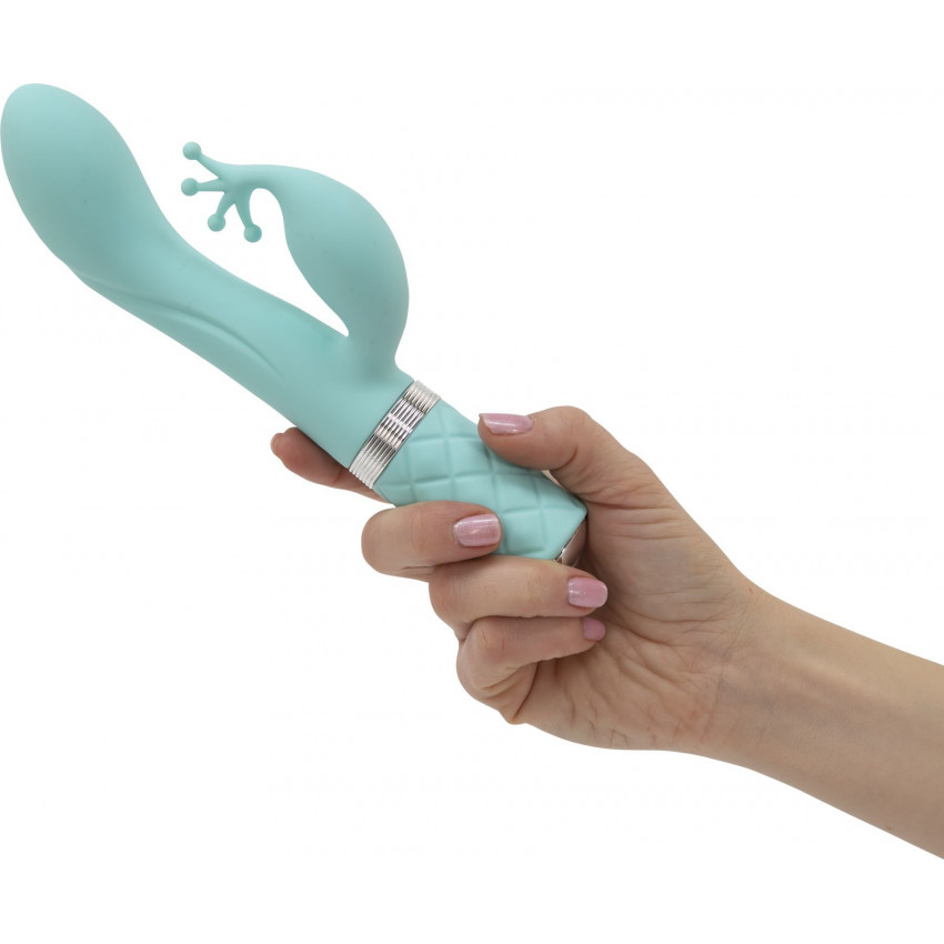 Pillow Talk luxury rabbit vibrator - Kinky Teal with Swarovski crystal, powerful