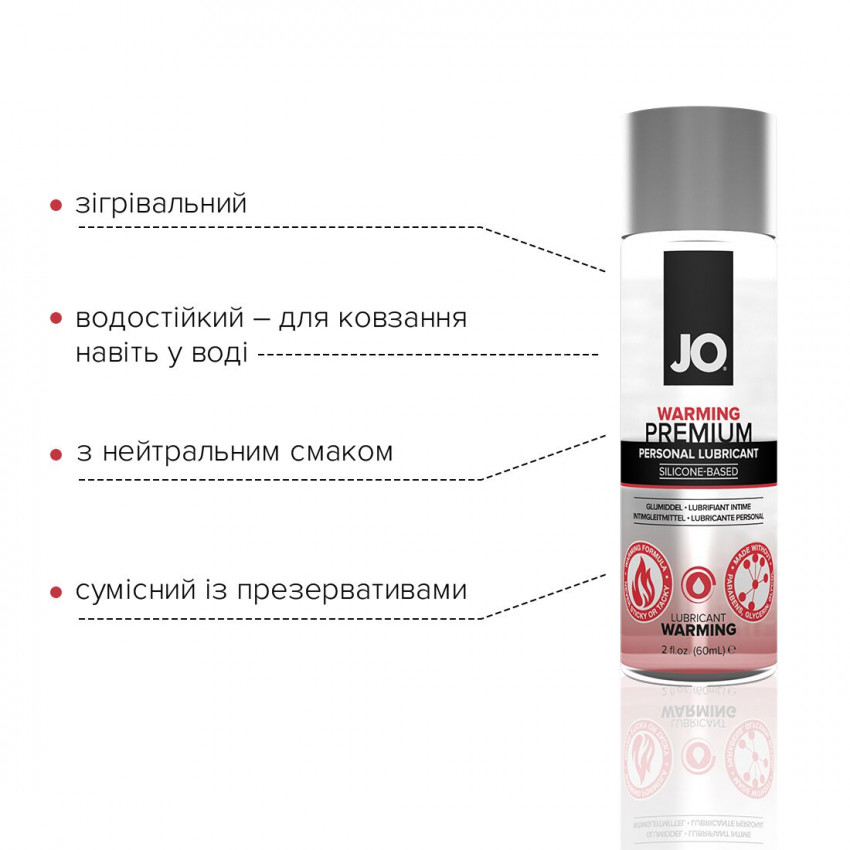 Silicone-based lubricant JO PREMIUM — WARMING (60 ml)