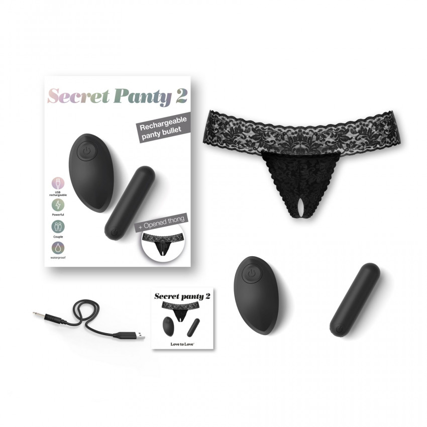 Love To Love SECRET PANTY 2 vibrator, includes panties, vibrating ball, remote control, 10 modes of operation