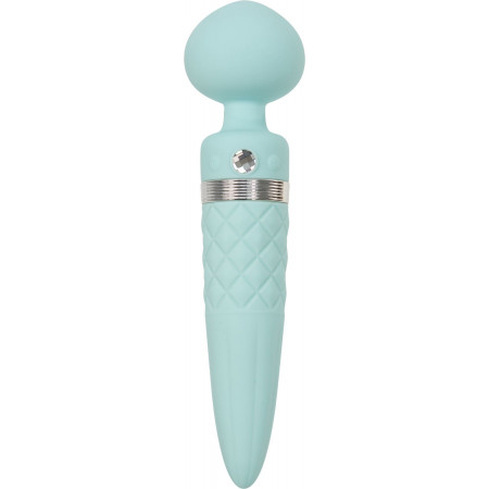 2 in 1 vibration massager PILLOW TALK - Sultry Teal, classic massager and vibrator with rotation, heating 2 in 1 vibration massager PILLOW TALK - Sultry Teal, classic massager and vibrator with rotation, heating