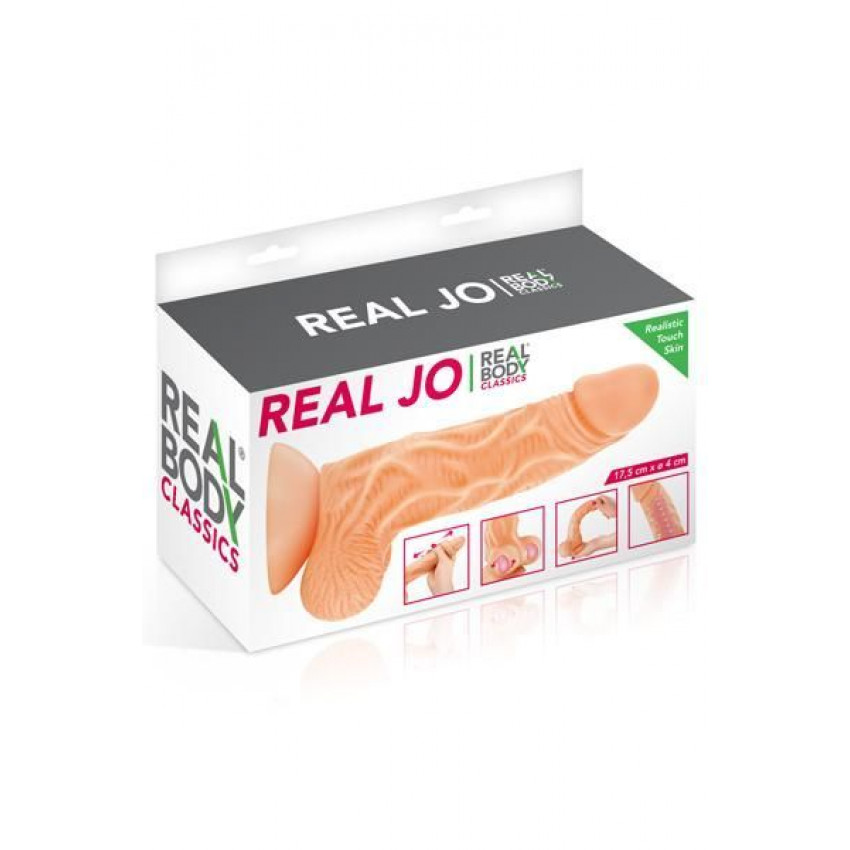 Dildo with movable foreskin Real Body - Real JO, diameter 4 cm, TPE