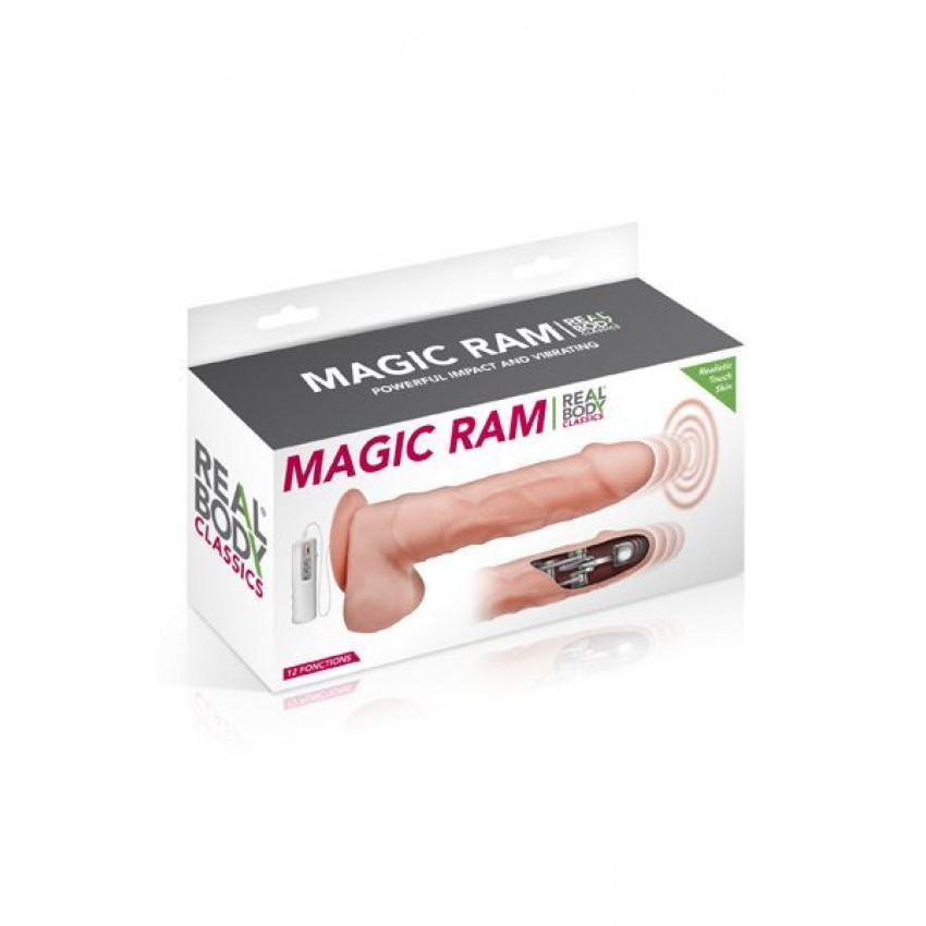 Real Body Vibrating Dildo - Magic Ram, 4 cm diameter, back and forth movement