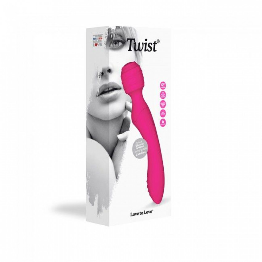 Vibromassage 2 in 1 Love To Love TWIST Rose, 2 motors, stimulating terrain, waterproof
