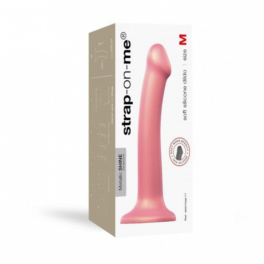 Attachment for a strap-on Strap-On-Me Mono Density Dildo Rose M, diam. 3.3 cm, single-layer silicone, flexible