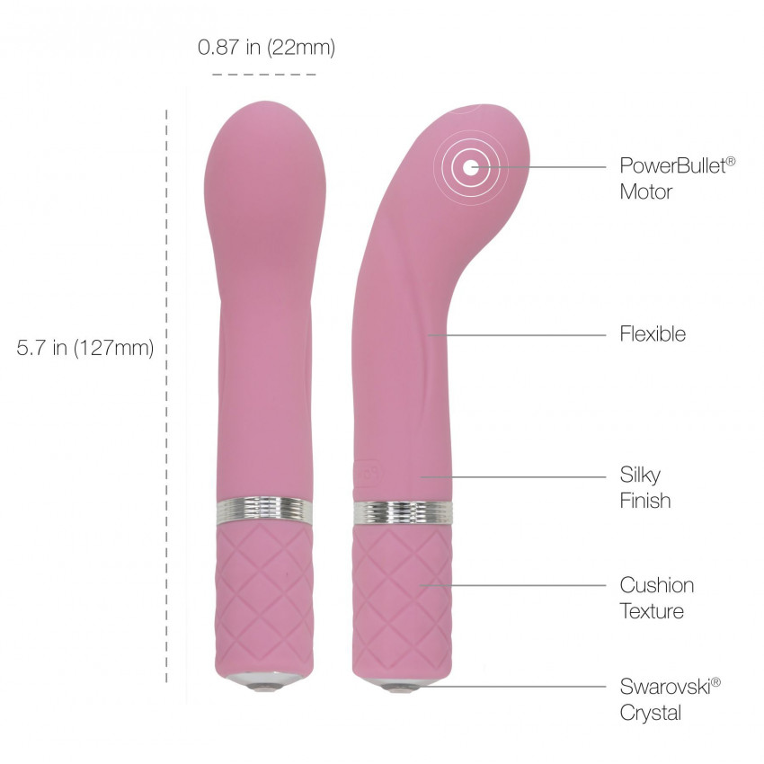 Pillow Talk Luxury G-Spot Vibrator - Racy Pink with Swarovski Crystal, Gift Wrapped