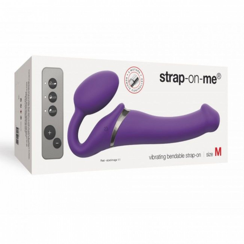 Strap-On-Me Vibrating Violet M, diameter 3.3 cm, remote control, adjustable