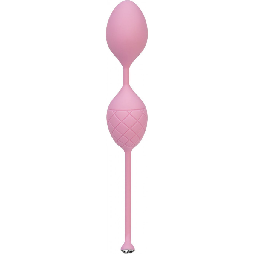Luxurious vaginal balls PILLOW TALK - Frisky Pink with crystal, diameter 3.2 cm, weight 49-75g
