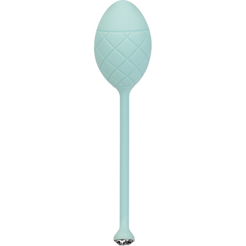 Luxurious vaginal balls PILLOW TALK - Frisky Teal with crystal, diameter 3.2 cm, weight 49-75 g