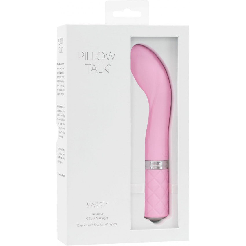Pillow Talk Luxury G Spot Vibrator - Sassy Pink with Swarovski crystal, gift box
