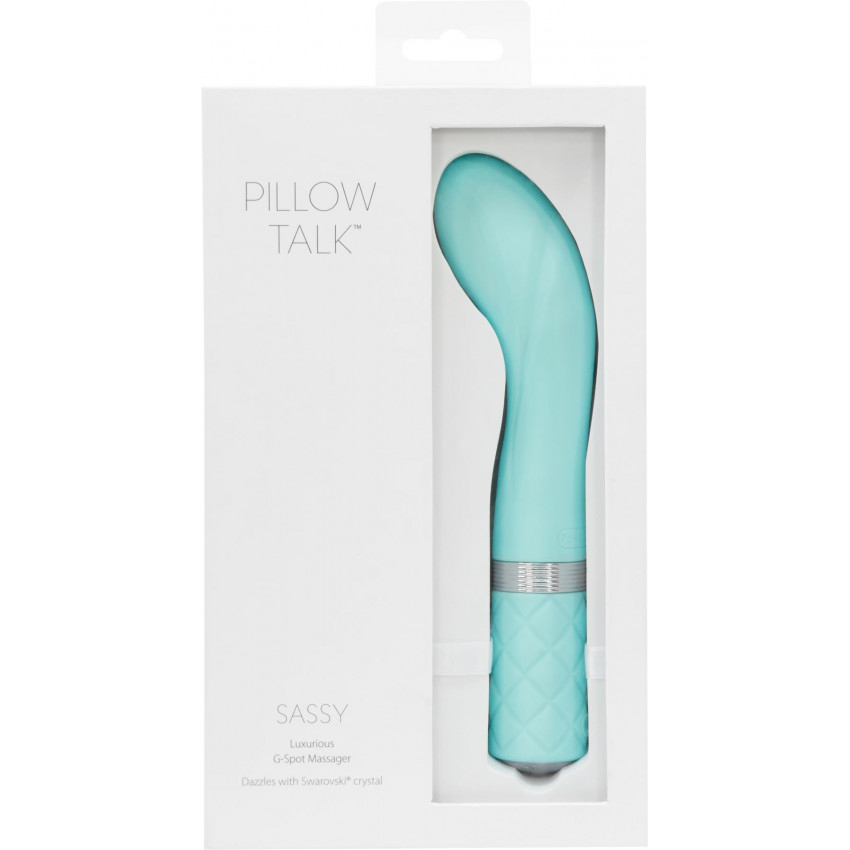 Pillow Talk Luxury G Spot Vibrator - Sassy Teal with Swarovski crystal, gift box