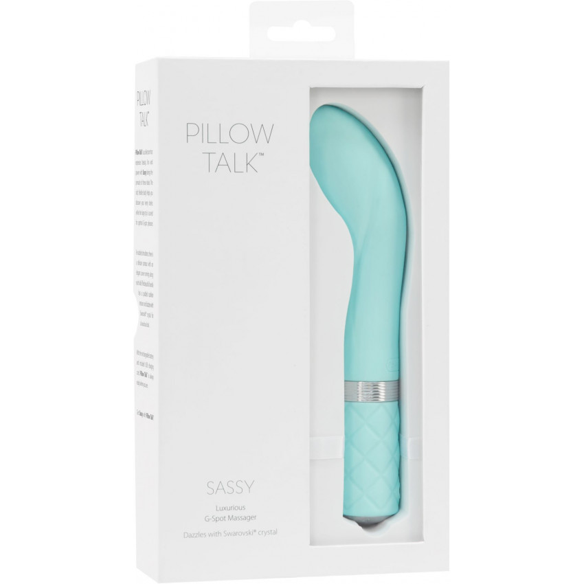 Pillow Talk Luxury G Spot Vibrator - Sassy Teal with Swarovski crystal, gift box