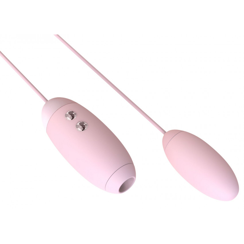 Vacuum stimulator with vibrating egg 2-in-1 KISTOY Miss VV Pink