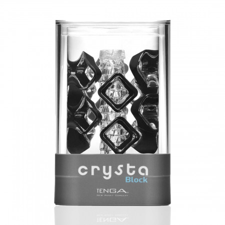 Tenga Crysta Block masturbator, unique relief, stimulating dense blocks, transparent material