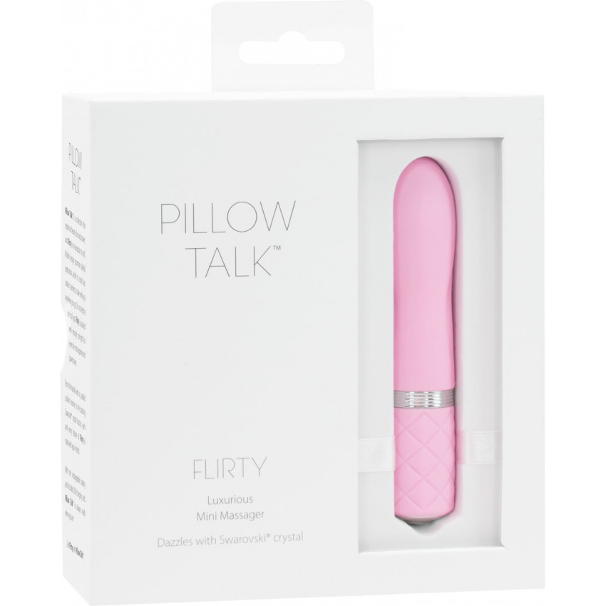 Luxurious vibrator PILLOW TALK - Flirty Pink with Swarovski crystal, flexible head