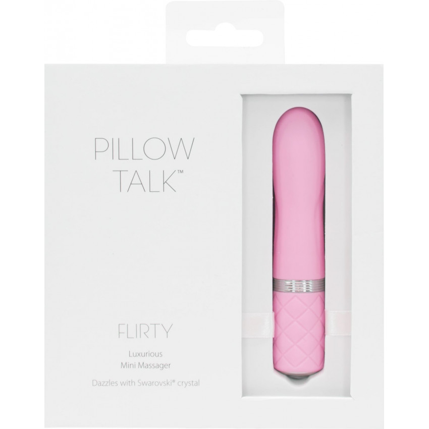 Luxurious vibrator PILLOW TALK - Flirty Pink with Swarovski crystal, flexible head