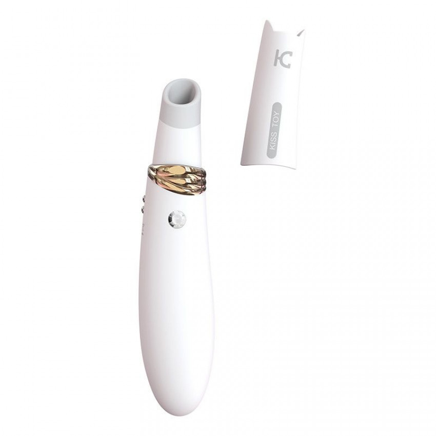 Vacuum stimulator with vibration KISTOY Miss CC White, can be used as a vibrator, diam. 3.6 cm