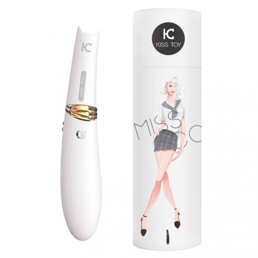 Vacuum stimulator with vibration KISTOY Miss CC White, can be used as a vibrator, diam. 3.6 cm