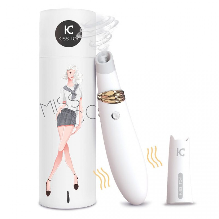 Vacuum stimulator with vibration KISTOY Miss CC White, can be used as a vibrator, diam. 3.6 cm