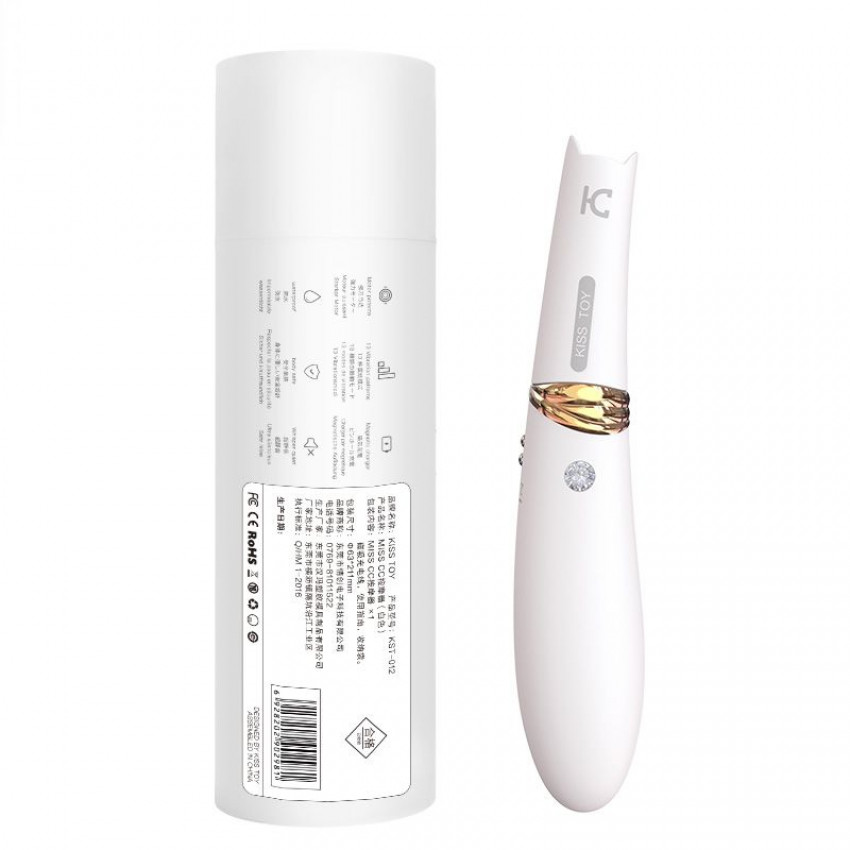 Vacuum stimulator with vibration KISTOY Miss CC White, can be used as a vibrator, diam. 3.6 cm