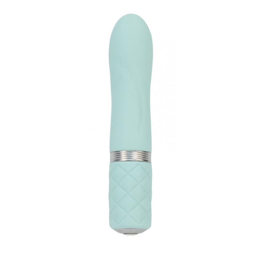 Luxurious vibrator PILLOW TALK - Flirty Teal with Swarovski crystal, flexible head