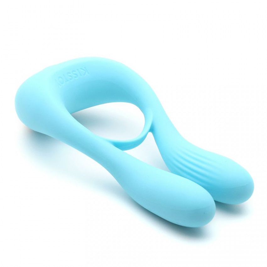 Vibrator for couples KISTOY Martin Blue, two motors, attachment to the penis, diameter 3.2 cm