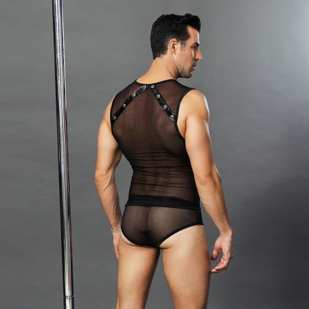 Men's erotic costume "Romantic Steven" One Size Black: Translucent panties and thong Men's erotic costume "Romantic Steven" One Size Black: Translucent panties and thong