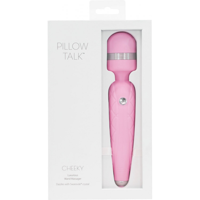 Luxurious vibration massager PILLOW TALK - Cheeky Pink with Swarovski crystal, smooth power increase