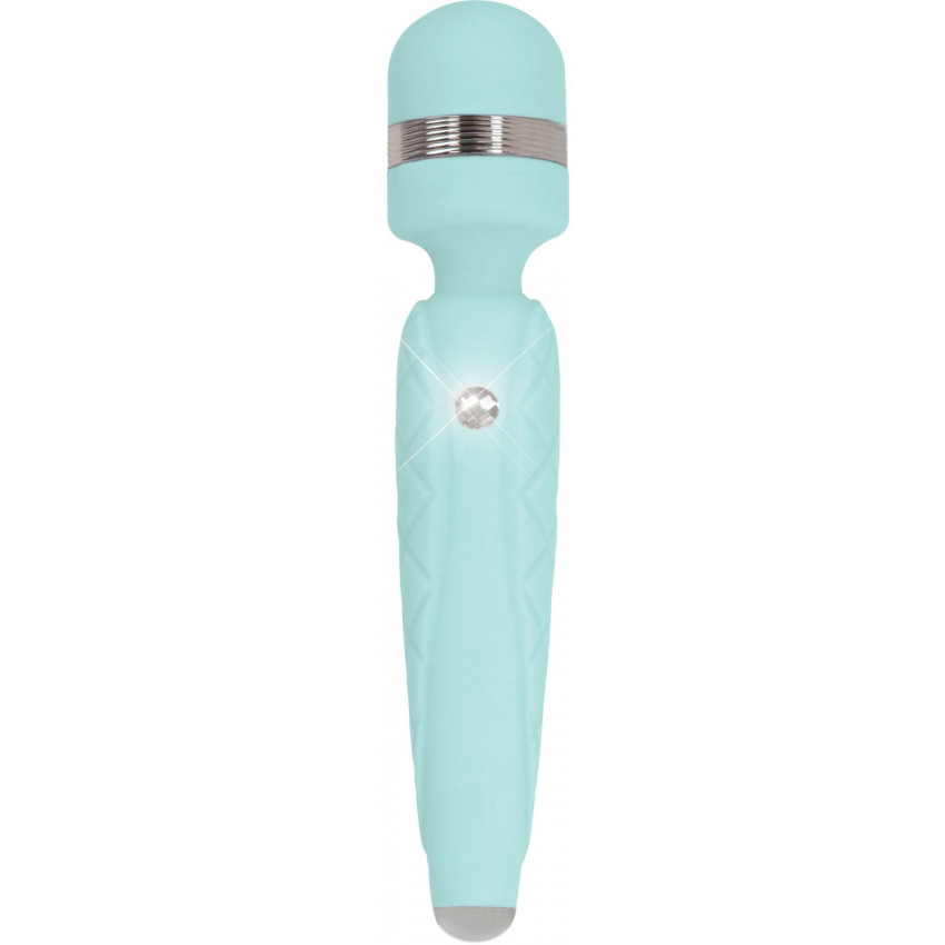 Luxury vibrator PILLOW TALK - Cheeky Teal with Swarovski crystal, smooth increase in power
