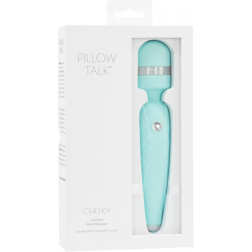 Luxury vibrator PILLOW TALK - Cheeky Teal with Swarovski crystal, smooth increase in power