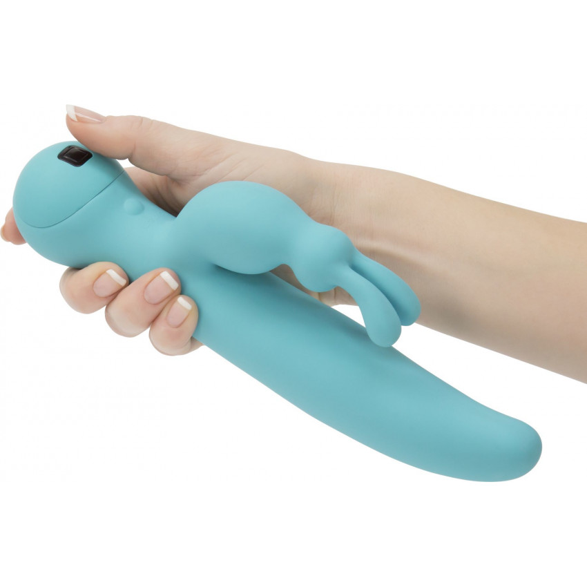 Rabbit vibrator with touch control and rotation Touch by SWAN - Duo Teal, deep vibration