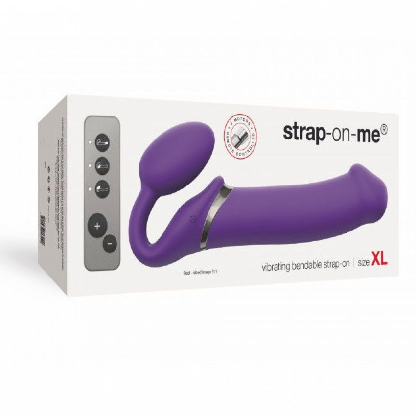 Strap-On-Me Vibrating Violet XL, diam. 4.5 cm, remote control, adjustable